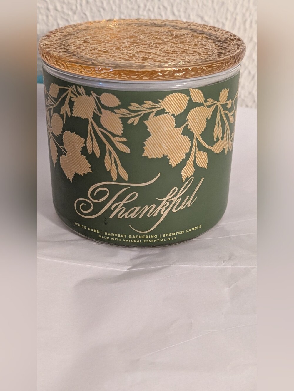 White Barn Candle Thankful Harvest Gathering Large Scented 3 Wick Candle 14.5 oz - Picture 1 of 5
